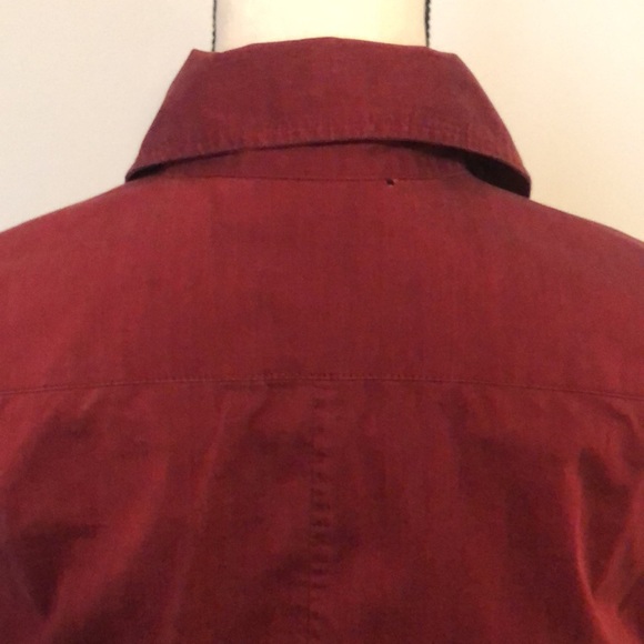 Maroon Button Down Long-Sleeve Blouse - Picture 8 of 14